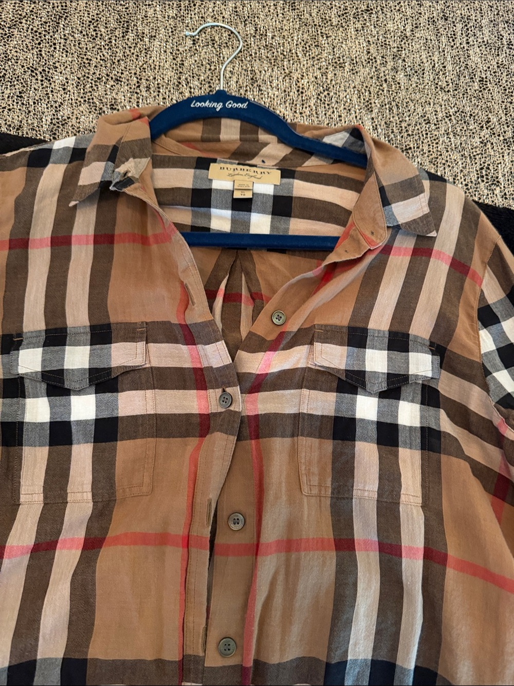 Burberry Brown Plaid Button-Down Shirt